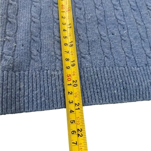 🔴 5 for $40 SALE! 
Talbots Petites Blue Cable Knit  Lightweight Sweater, sz Mp - Picture 8 of 12